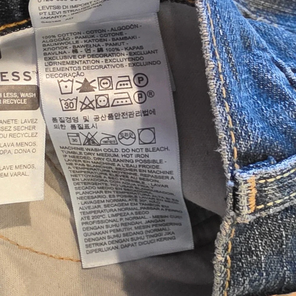 Levis Mens 559 Relaxed Straight Jeans Dark Wash Blue Denim Big & Tall 62x32